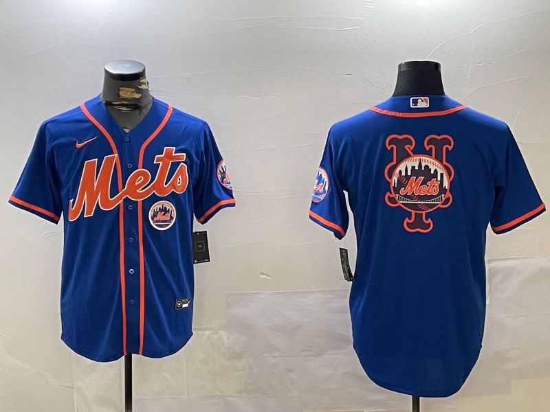 Men New York Mets Blank Blue Game 2024 Nike MLB Jersey style 4->new york mets->MLB Jersey